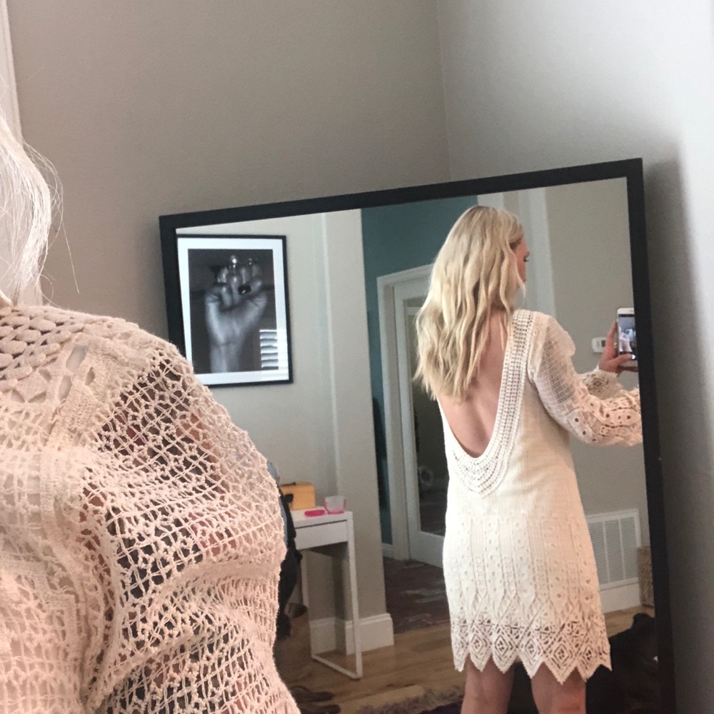 Jens pirate Booty crochet mini dress with low back